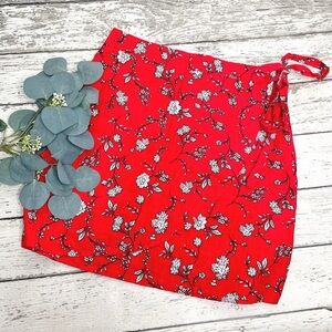 Cotton On Floral Faux Wrap Skirt